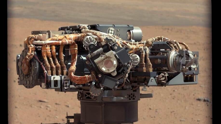 Magnifying glass on Mars in hands of researcher from Tucson institute